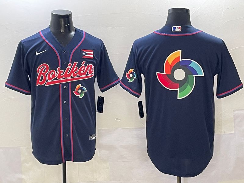 Men Puerto Rico Blank Blue Joint Name 2025 Nike MLB Jersey style 20->more jerseys->MLB Jersey